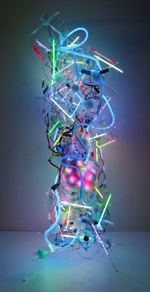 Adela Andea, Hyperion, 2012.CCF lights, flex neon, LED, fans, computer source.