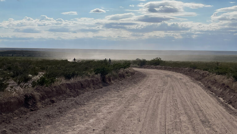 A photograph of a dirt road in West Texas.