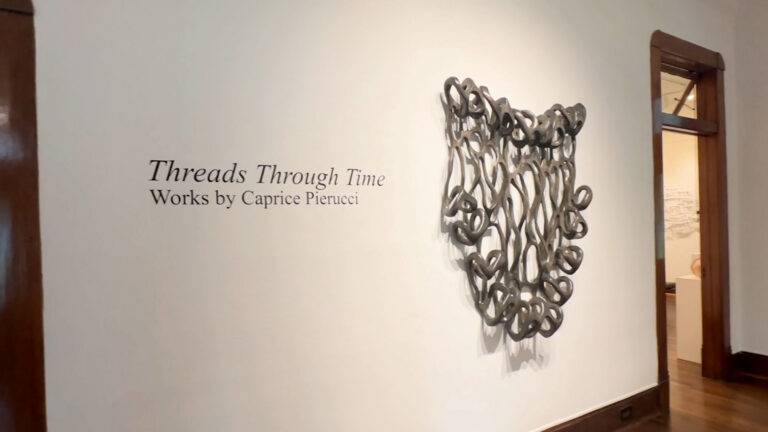 An installation image of a sculpture by Caprice Pierucci at Beeville Museum of Art.